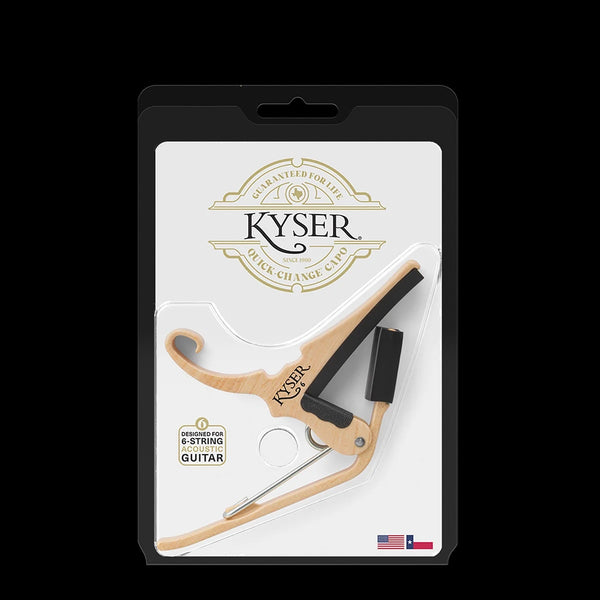 Kyser Quick-Change Capo, Maple, for 6-String Acoustic Guitar, USA Made, KG6LRA