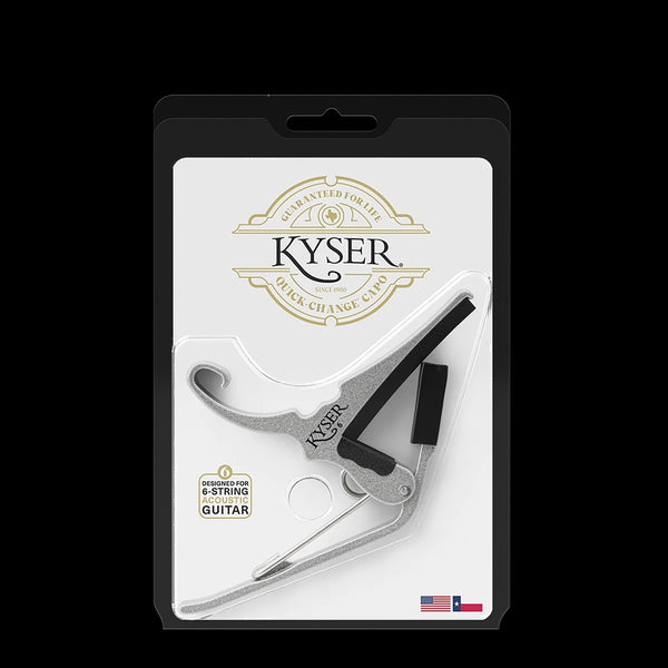 Kyser Quick-Change Capo, Silver, for 6-String Acoustic Guitar, USA, KG6SA
