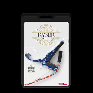 Kyser Quick-Change Capo, Stars & Stripes, for 6-String Acoustic Guitar, KG6STARA