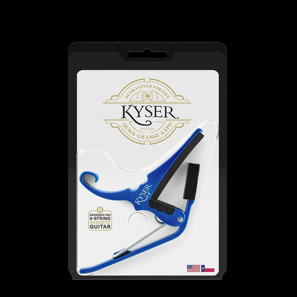 Kyser Quick-Change Capo, Blue, for 6-String Acoustic Guitar, USA, KG6UA
