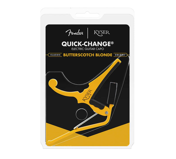 Kyser X Fender Capo, Butterscotch Blonde, for 6-String Electric Guitar, KGEFBBA