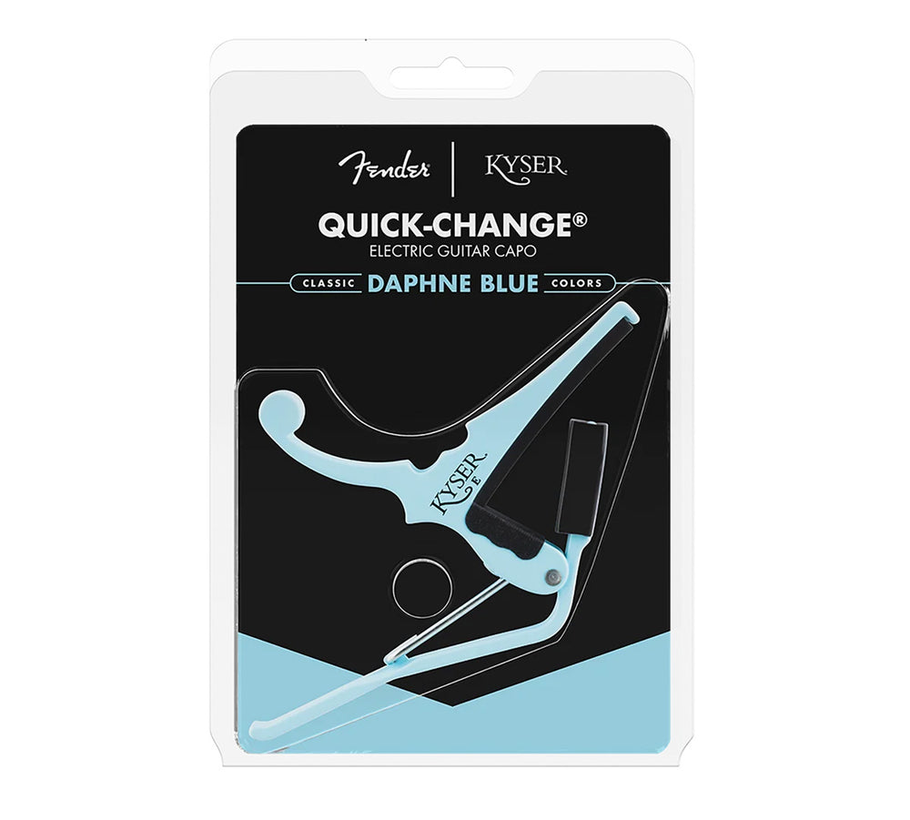 Kyser X Fender Capo, Daphne Blue, for 6-String Electric Guitar, KGEFDBA