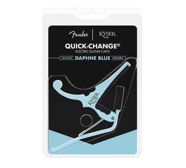 Kyser X Fender Capo, Daphne Blue, for 6-String Electric Guitar, KGEFDBA