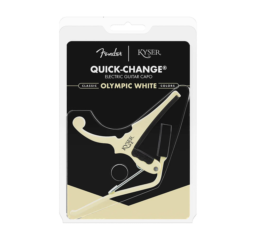 Kyser X Fender Capo, Olympic White, for 6-String Electric Guitar, KGEFOWA