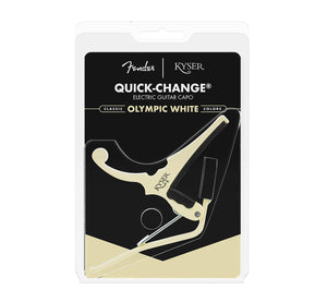 Kyser X Fender Capo, Olympic White, for 6-String Electric Guitar, KGEFOWA