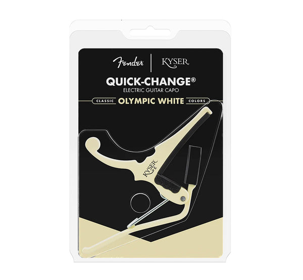 Kyser X Fender Capo, Olympic White, for 6-String Electric Guitar, KGEFOWA