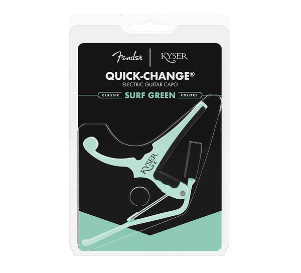 Kyser X Fender Capo, Surf Green, for 6-String Electric Guitar, KGEFSGA