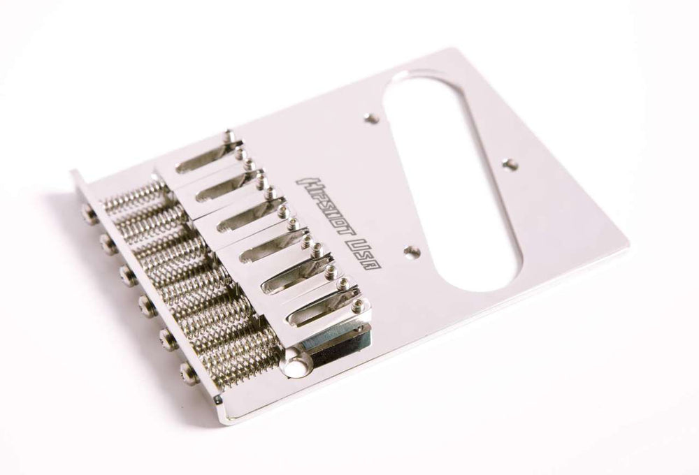 Hipshot 4-Hole 6-Saddle B-BENDER Ready Stainless Tele/Telecaster Bridge, CHROME