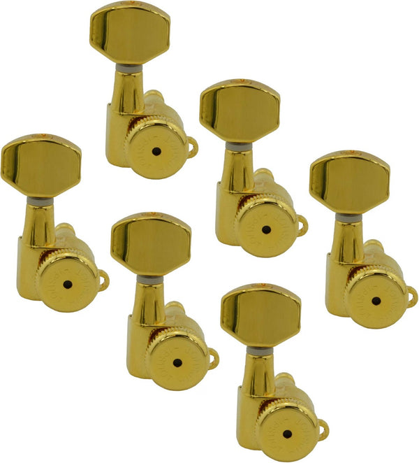 Hipshot Vintage Grip-Lock Staggered Locking Tuners 6-In-Line Gold 6K1VEL0G-STAG