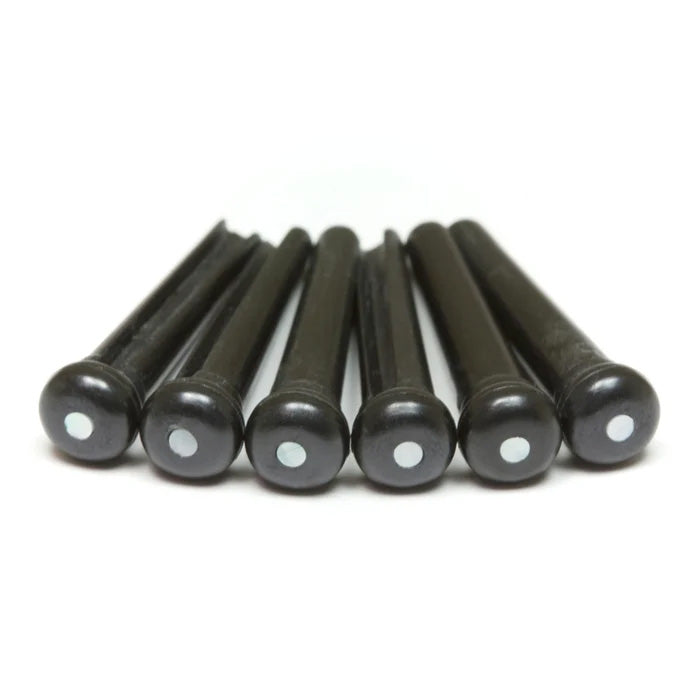 Graph Tech TUSQ PP-2142-00 Acoustic Guitar Bridge Pins Black MOP Dot 6-Pack