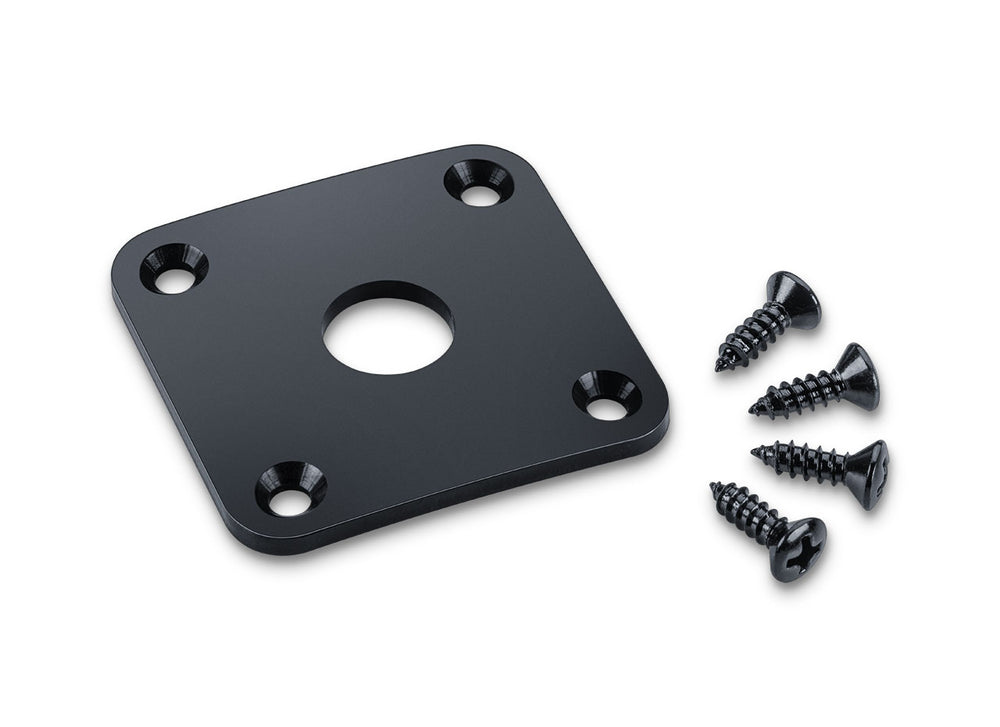 Schaller Curved Input Jack Plate for Gibson Les Paul Guitar - BLACK - 15190400