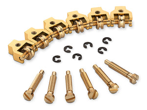 Schaller Germany STM Roller Bridge Saddles, Pure Sound Brass, Gold, Set of 6