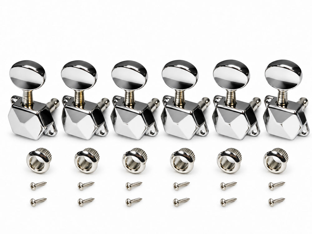 Genuine Fender Squier Old Style '99 - '06 Affinity Strat Tuners/Keys Set, CHROME