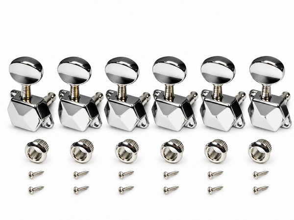 Genuine Fender Squier Old Style '99 - '06 Affinity Strat Tuners/Keys Set, CHROME