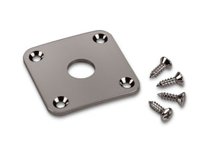 Schaller Curved Input Jack Plate for Gibson Les Paul Guitar - RUTHENIUM
