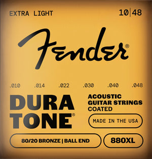 Fender 880XL Dura-Tone Coated Acoustic Guitar Strings - EXTRA LIGHT 10-48