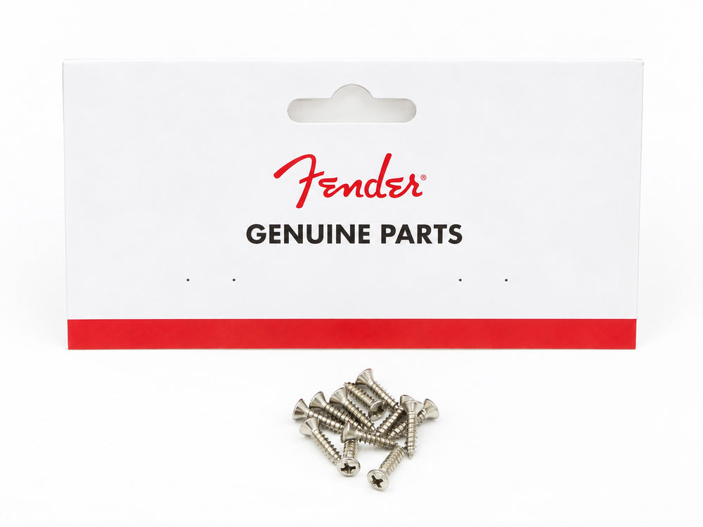 (Pack of 12) Genuine Fender Oval Head NICKEL Pickguard Screws for Guitar/Bass