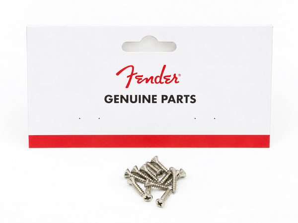 (Pack of 12) Genuine Fender Oval Head NICKEL Pickguard Screws for Guitar/Bass