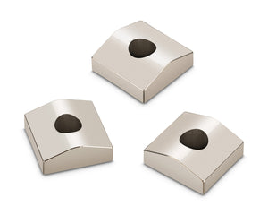 Schaller Germany, Locking Nut Clamping Blocks, Set of 3, Nickel, 20720100