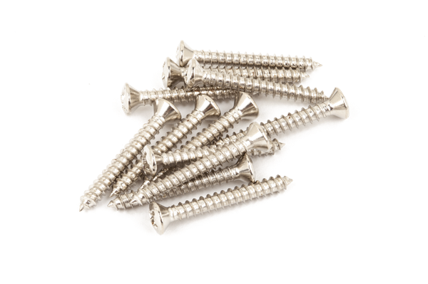 Genuine Fender Tele/Telecaster/Bass Guitar Bridge NICKEL Mounting Screws 12 Pack