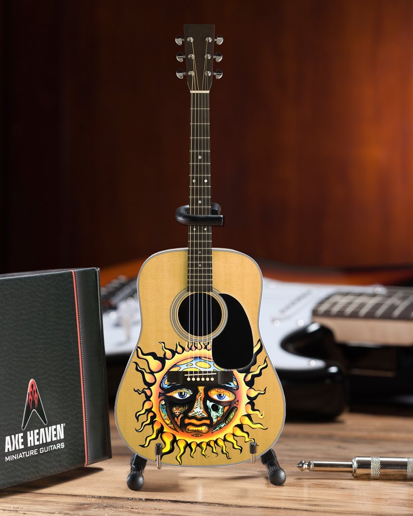 AXE HEAVEN Sublime Large Sun Logo Natural Finish Acoustic Guitar Miniature Gift