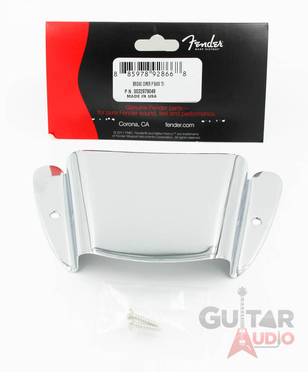 Genuine Fender '51 Tele/P Precision Bass Bridge Ashtray Cover - Chrome w/ Screws