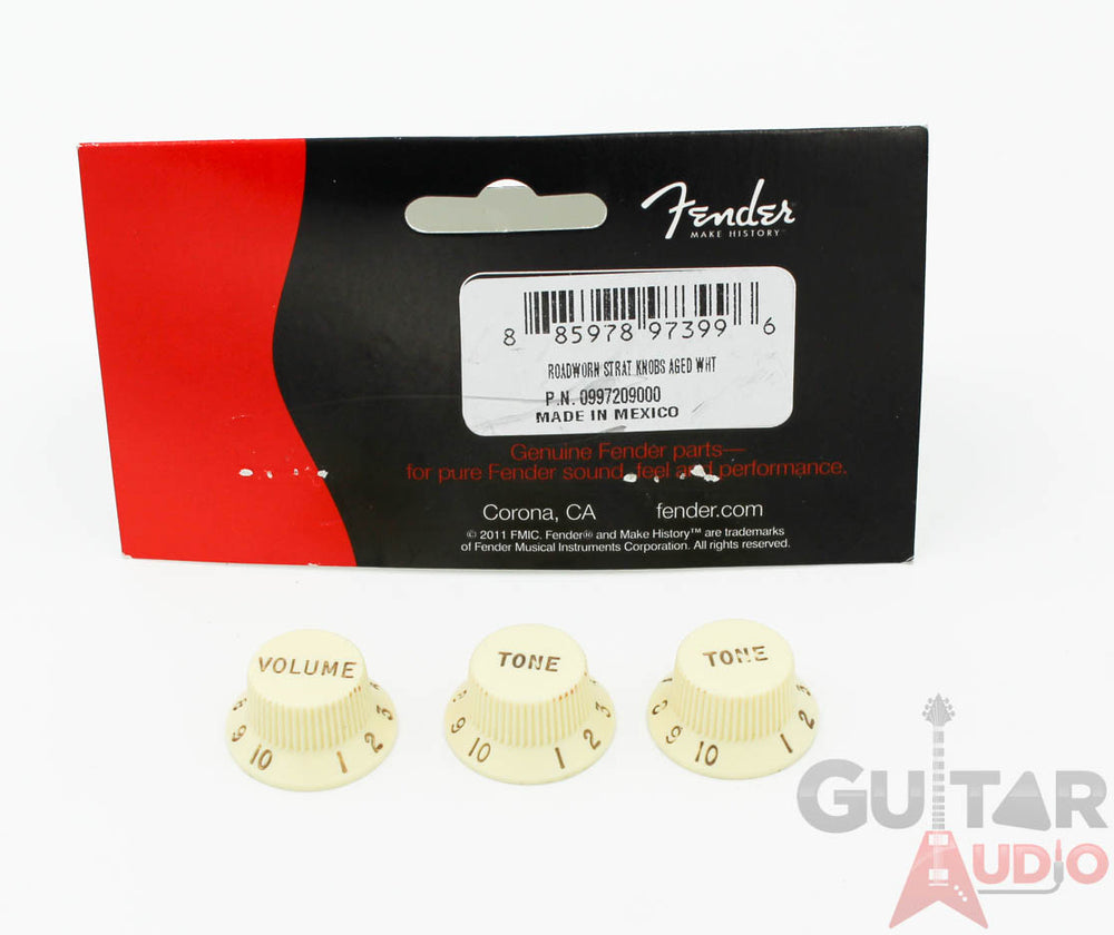 Genuine Fender ROAD WORN Strat/Stratocaster Knobs Aged White - 099-7209-000