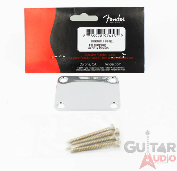 Genuine Fender ROAD WORN Chrome Strat/Tele Neck Plate with Mounting Hardware