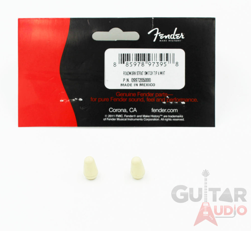 Genuine Fender Road Worn/Relic Aged Stratocaster Switch Tips, Aged White  (2)