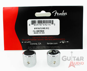 Genuine Fender Pure Vintage 60s Telecaster/Tele Knurled Barrel Metal Knobs