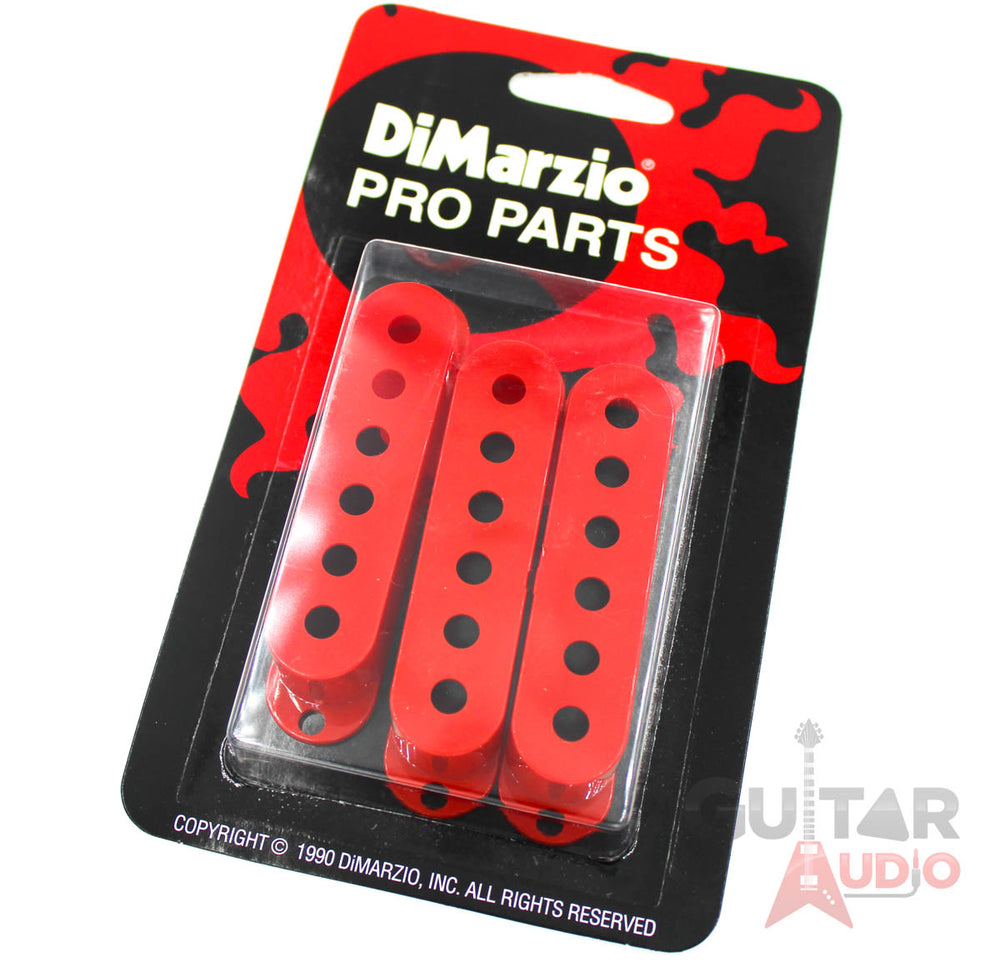 DiMarzio Pickup Covers, Set of (3) for Fender Strat/Stratocaster - RED, DM2001RD