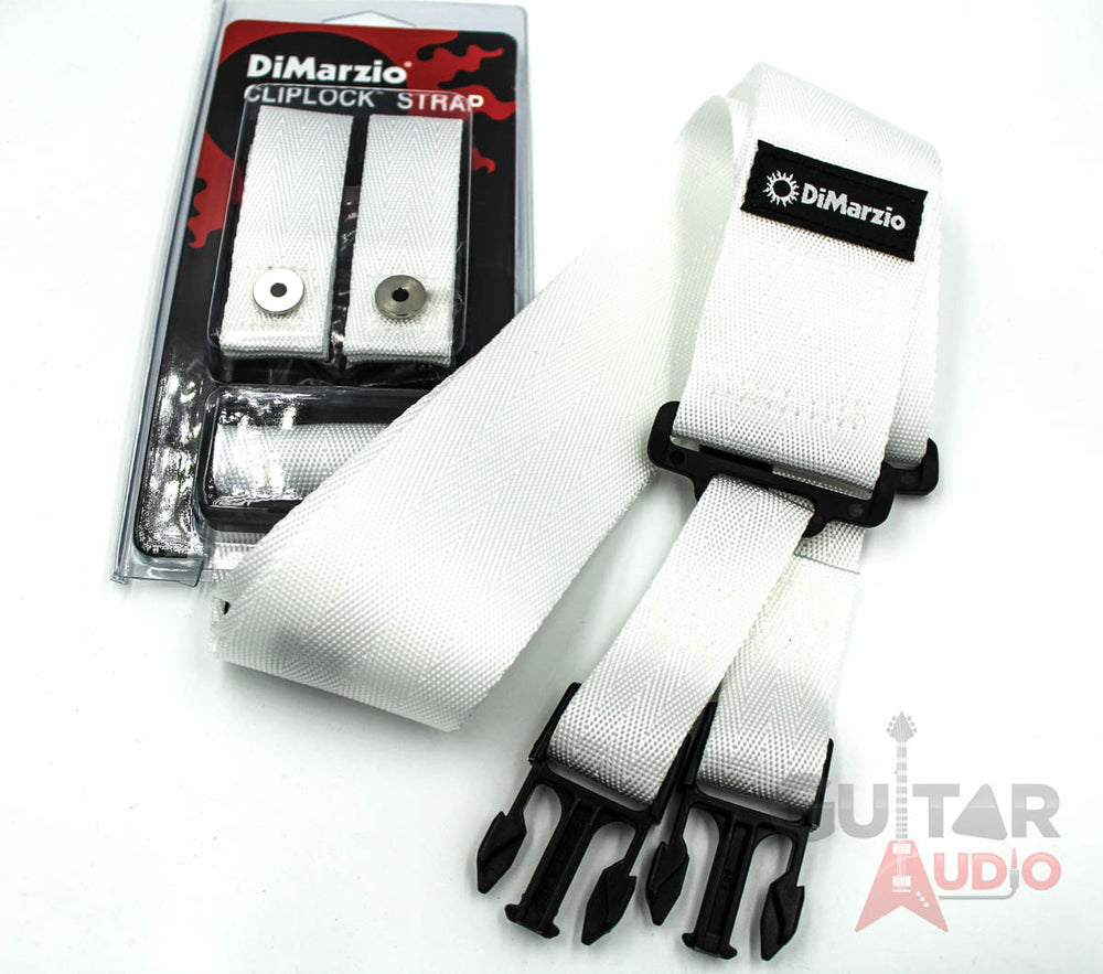 DiMarzio ClipLock Quick Release 2" Nylon Guitar Strap - WHITE, DD2200W