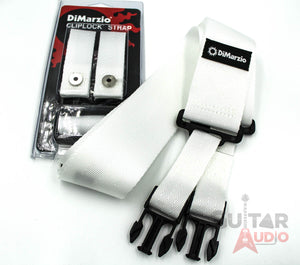 DiMarzio ClipLock Quick Release 2" Nylon Guitar Strap - WHITE, DD2200W