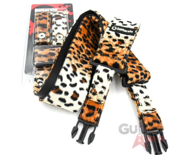 DiMarzio ClipLock Quick Release 2" Guitar Strap - CHEETAH FAUX FUR, DD2200CH