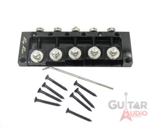 Ray Ross Saddle-Less/Saddleless 5-STRING 19mm Space Bass Bridge - BLACK, RRB519B