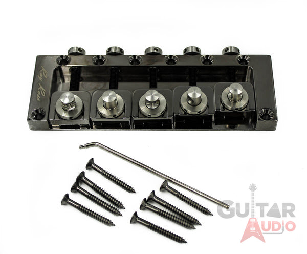 Ray Ross Saddle-Less/Saddleless 5-STRING Bass Bridge - BLACK NICKEL, RRB519BN