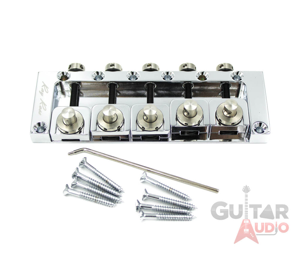 Ray Ross Saddle-Less/Saddleless 5-STRING 19mm Space Bass Bridge - CHROME RRB519C