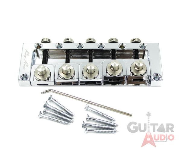 Ray Ross Saddle-Less/Saddleless 5-STRING 19mm Space Bass Bridge - CHROME RRB519C