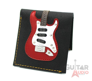 AXE HEAVEN Genuine Leather Red ST Electric Guitar Player Wallet Gift, GW-008