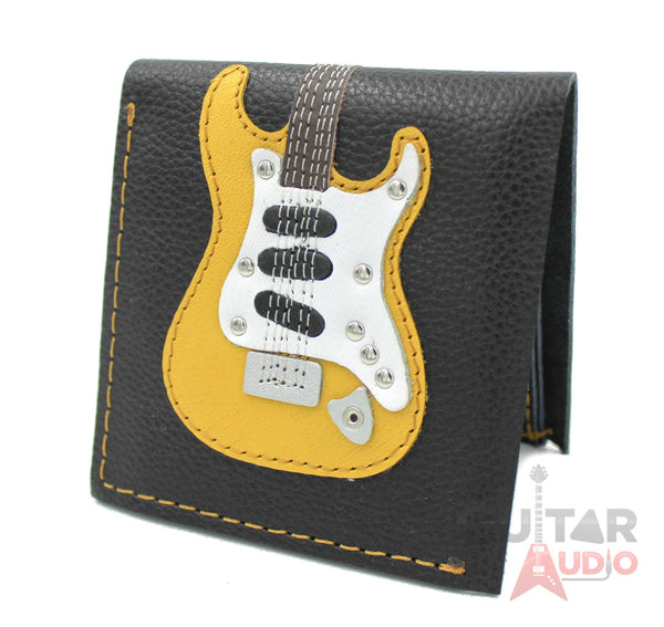 AXE HEAVEN Genuine Leather Yellow ST Electric Guitar Player Wallet Gift, GW-009