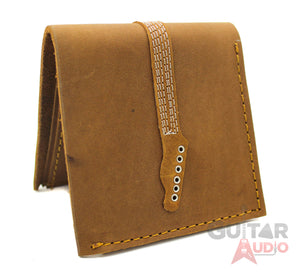 AXE HEAVEN Genuine Leather Brown Embossed Paisley Electric Guitar Wallet Gift