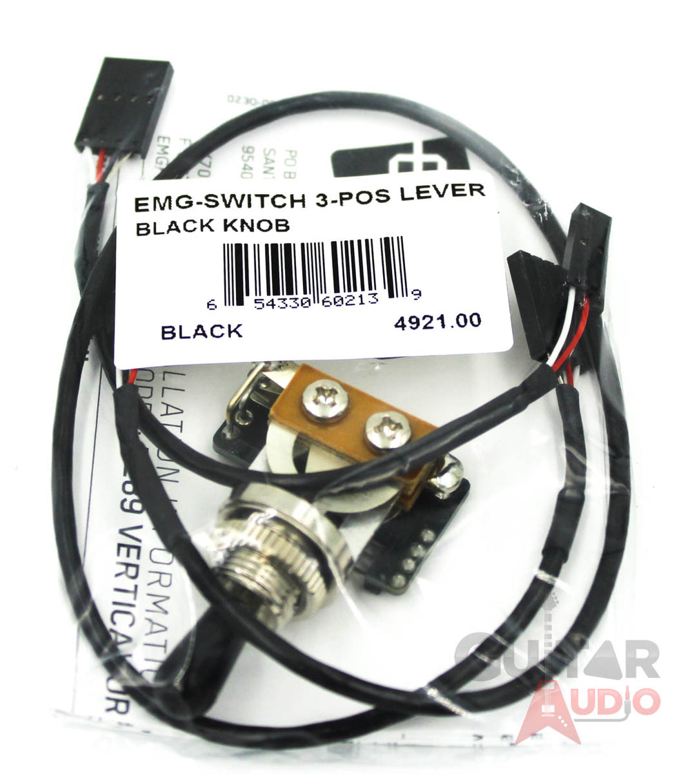 EMG 3-Position Lever Solderless Toggle Switch- Black Knob(4921.00)