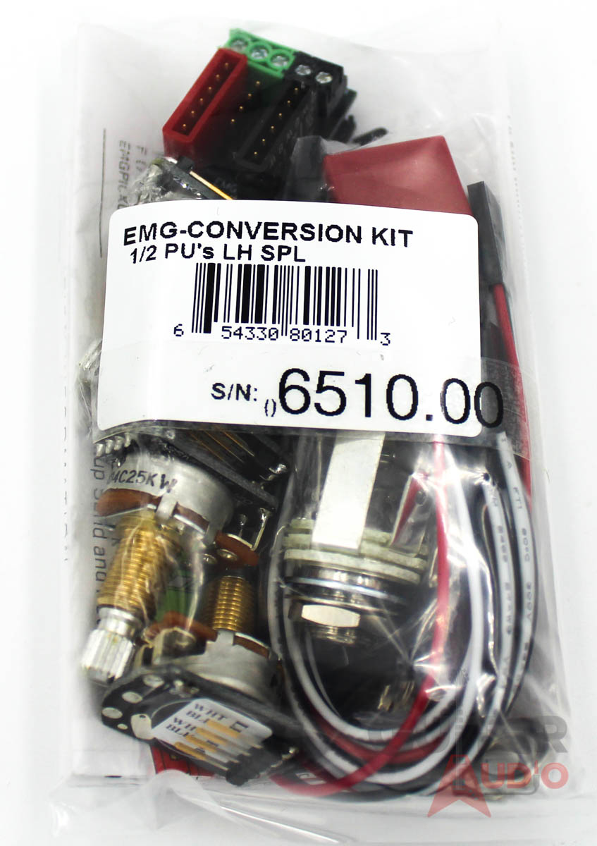 EMG 1 or 2 Pickups  Left-Handed SHORT/SPLIT SHAFT Conversion Wiring Kit, (6510.00)