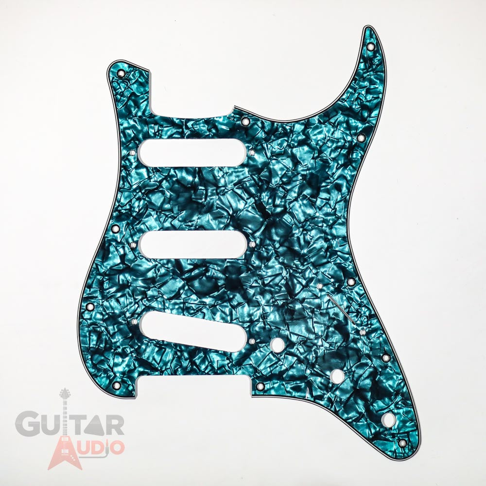 D'Andrea Pro Stratocaster HSS 11-Hole Pickguard, Aqua Pearl, DPP-ST-AQP-HSS