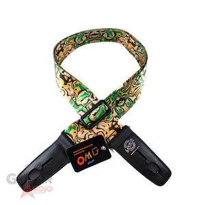 Lock-It Poly Plush Series Guitar Strap, 2" Wide - Green Swirl