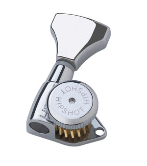 Hipshot CHROME 6-InLine Grip-Lock Open-Gear Non-Staggered Locking Guitar Tuners