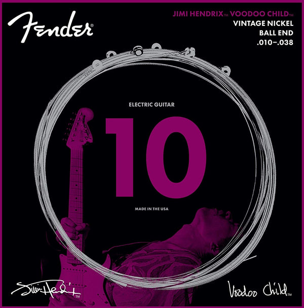 Fender Jimi Hendrix Voodoo Child BALL-END NICKEL Electric Guitar Strings, 10-38