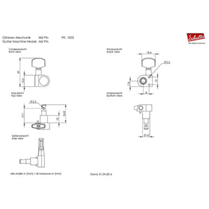 Schaller Original M6 6 IN-LINE 2-Pin Mount Locking Tuners for Fender Strat/Tele