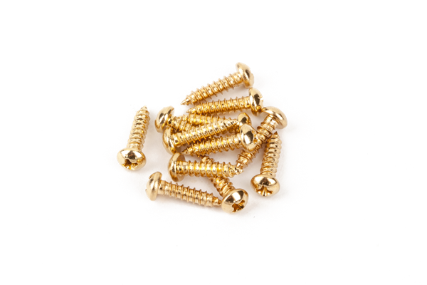 Genuine Fender Guitar Phillips Head GOLD Tuner/Machine Head Screws - Pkg of 12