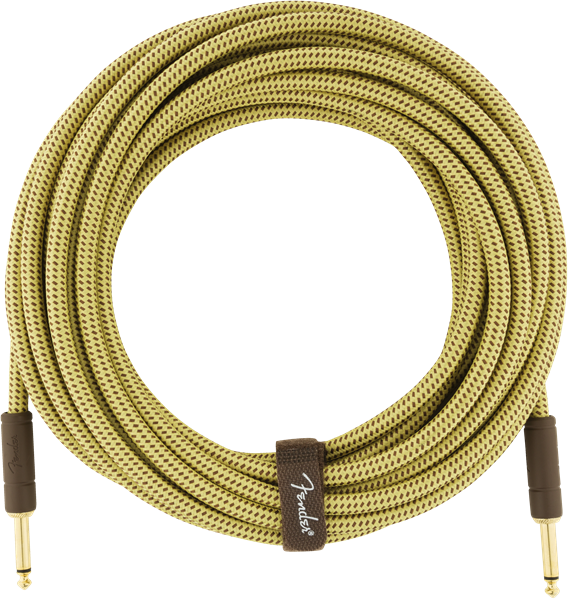Fender Deluxe TWEED Electric Guitar/Instrument Cable, Straight Ends, 25' ft